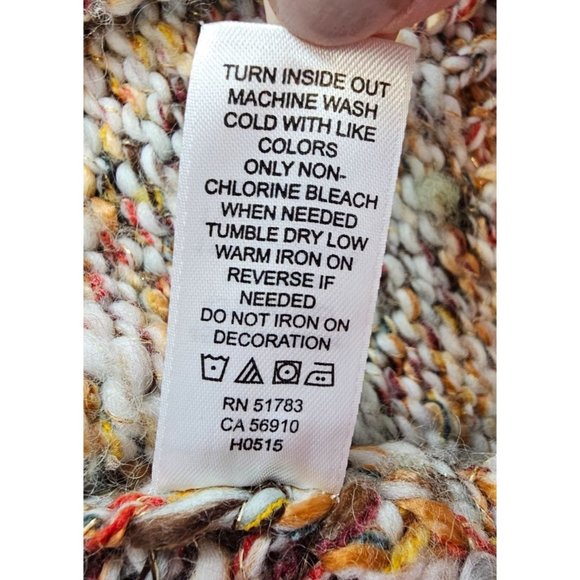 Maurices Cardigan Sweater Womens 1 Multicolor Metallic Thread Wool Blend Sweater - Picture 9 of 11